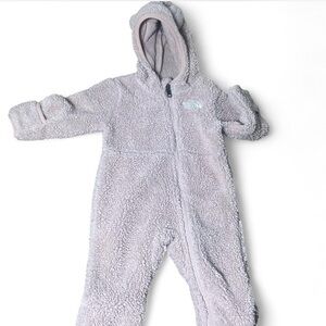 Light pink north face Sherpa onesie